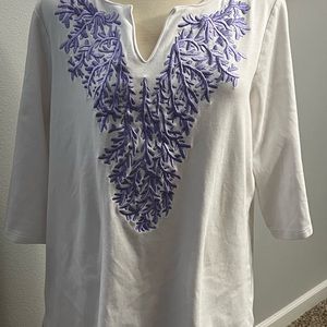 Quaker Factory top and matching capri pants XL